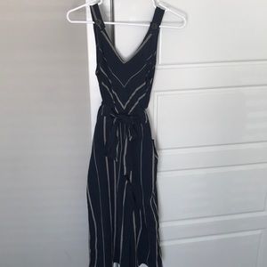 Navy Blue and Tan Jumpsuit